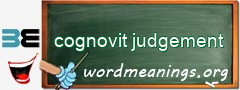 WordMeaning blackboard for cognovit judgement